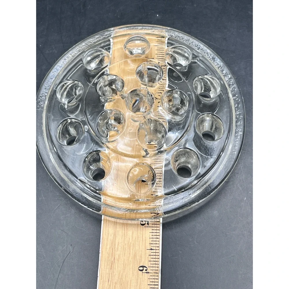 Vtg Clear Glass Flower‎ Frog 16 Hole Floral Arranger Vase Insert 5